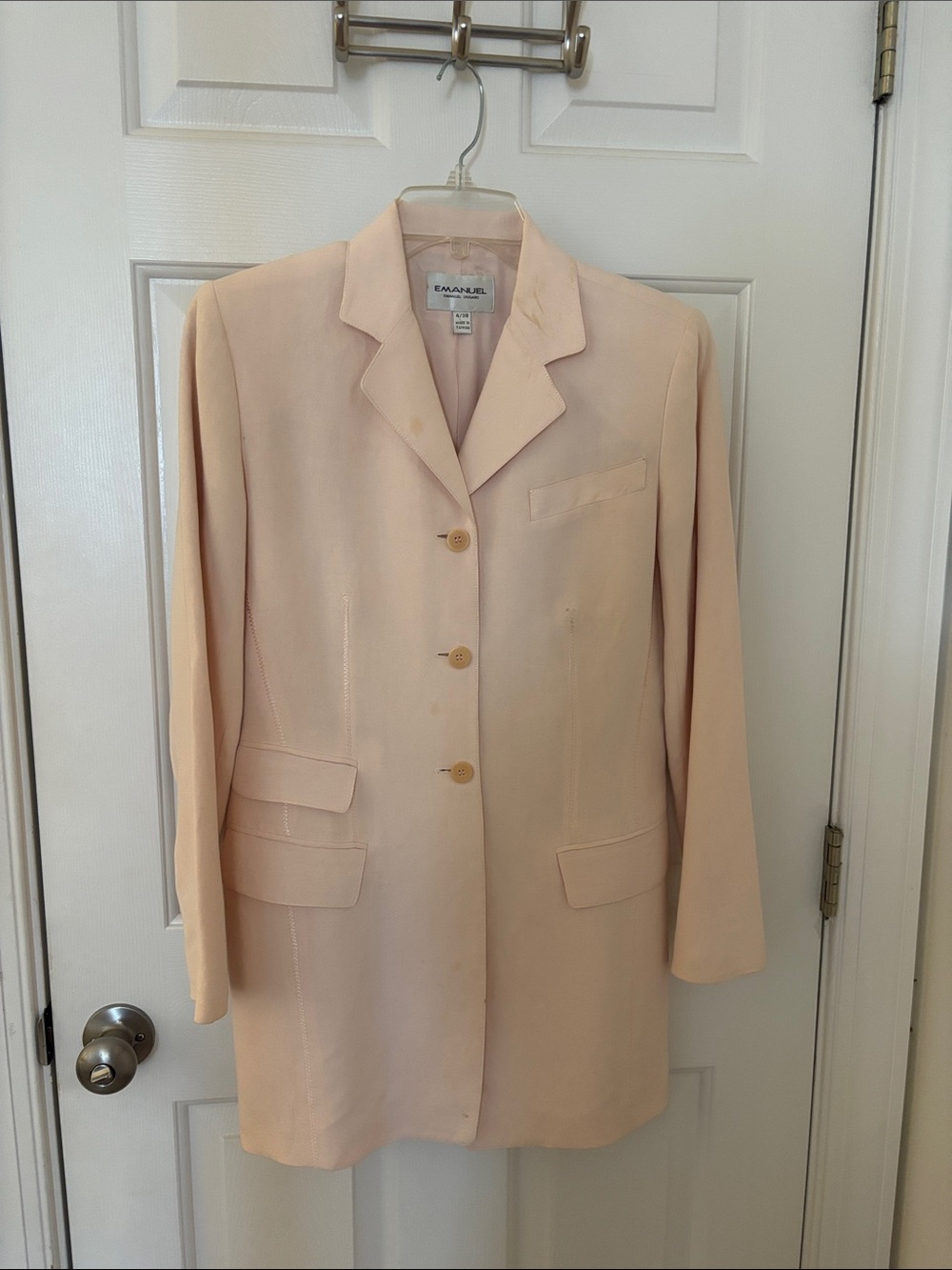 Emanuel Ungaro Pale Peach Longline Blazer